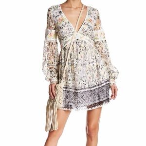 Free People Cherry Blossom Mini Dress in Ivory